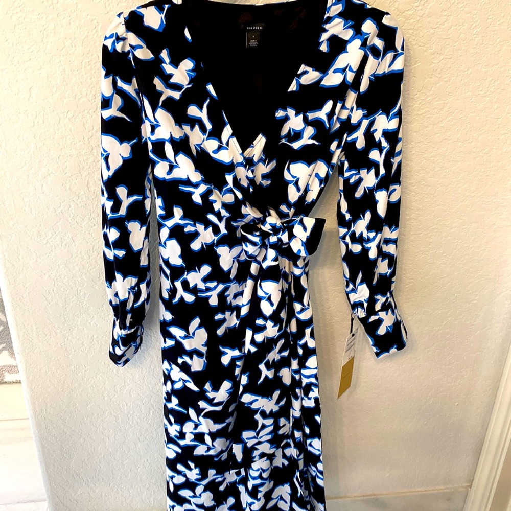 Halogen black floral dress
